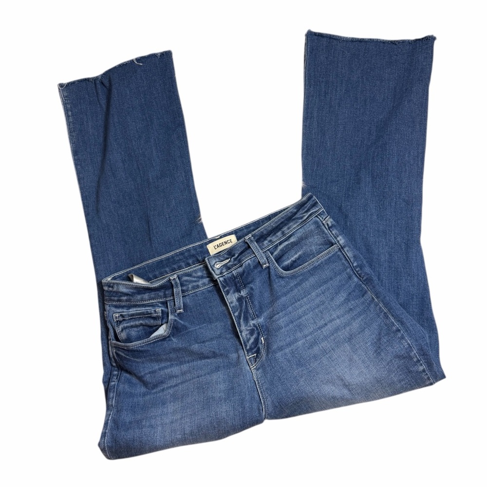 L'AGENCE Women's Blue Flare Jeans Size 28